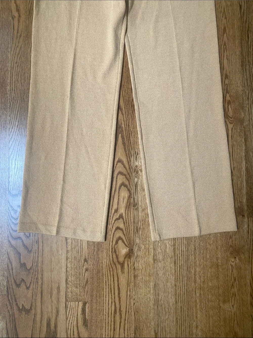 Womens St. John Santana knit straight leg pant gold 12 quiet luxury minimalist